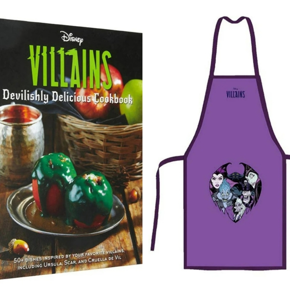 NEW Disney Villains Cookbook and Cooking Apron